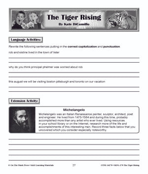 The Tiger Rising Lit Link Grades 4-6