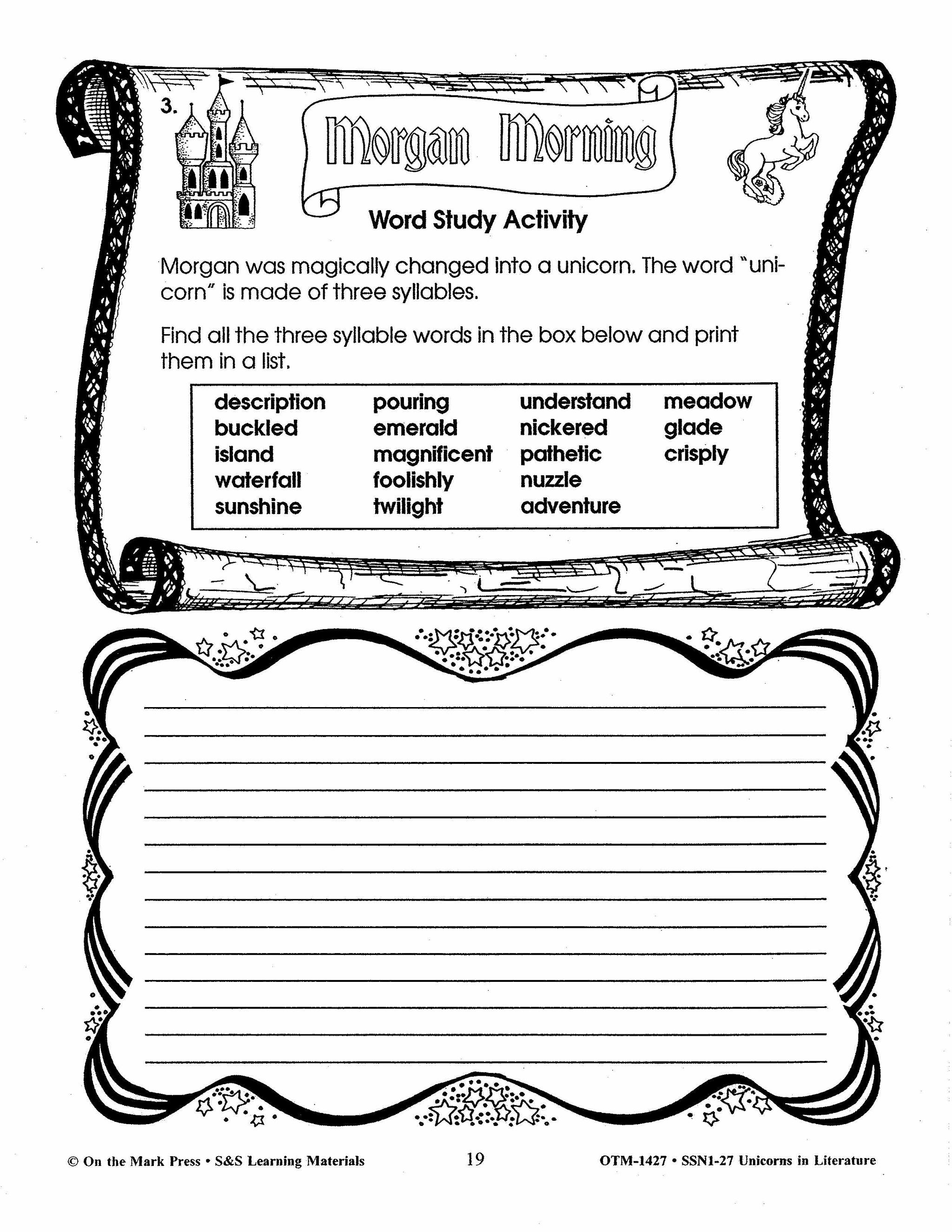 Unicorns in Literature Grades 3-5