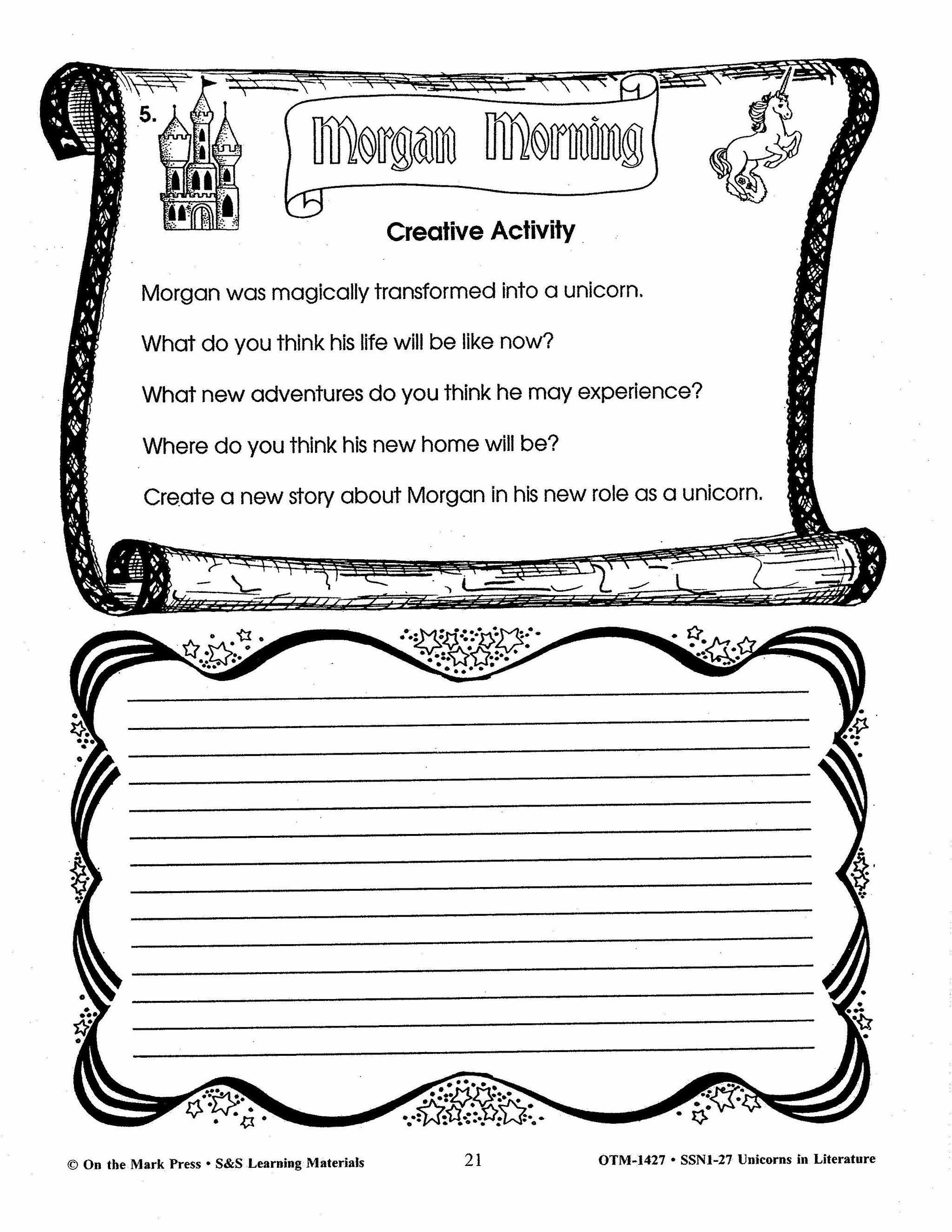 Unicorns in Literature Grades 3-5