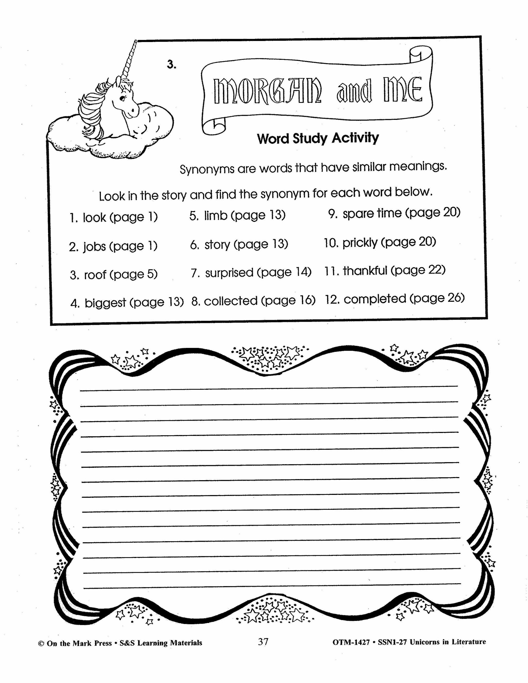 Unicorns in Literature Grades 3-5