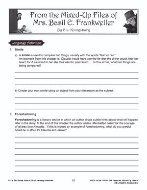 From the Mixed-Up Files of Mrs. Basil E. Frankweiler Lit Link Grades 4-6