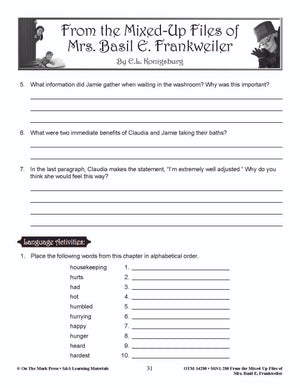 From the Mixed-Up Files of Mrs. Basil E. Frankweiler Lit Link Grades 4-6