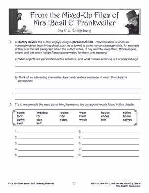 From the Mixed-Up Files of Mrs. Basil E. Frankweiler Lit Link Grades 4-6