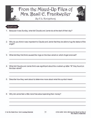 From the Mixed-Up Files of Mrs. Basil E. Frankweiler Lit Link Grades 4-6