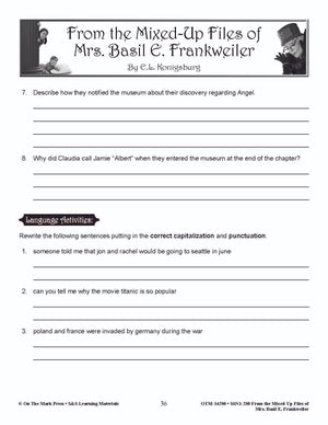 From the Mixed-Up Files of Mrs. Basil E. Frankweiler Lit Link Grades 4-6