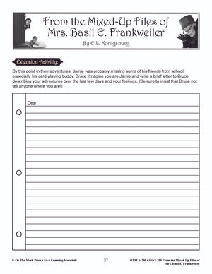 From the Mixed-Up Files of Mrs. Basil E. Frankweiler Lit Link Grades 4-6