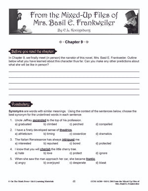 From the Mixed-Up Files of Mrs. Basil E. Frankweiler Lit Link Grades 4-6