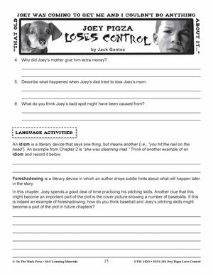 Joey Pigza Loes Control Lit Link Grades 4-6