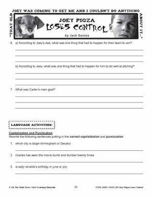 Joey Pigza Loes Control Lit Link Grades 4-6