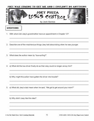 Joey Pigza Loes Control Lit Link Grades 4-6