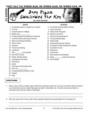 Joey Pigza Swallowed the Key Lit Link Grades 4-6