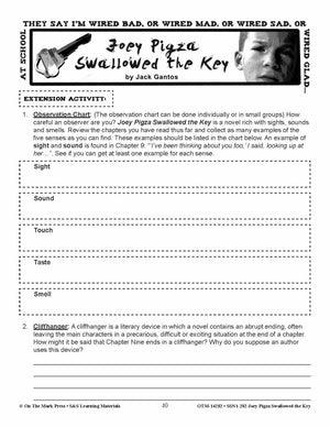 Joey Pigza Swallowed the Key Lit Link Grades 4-6