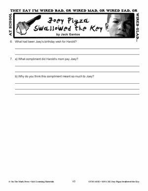 Joey Pigza Swallowed the Key Lit Link Grades 4-6