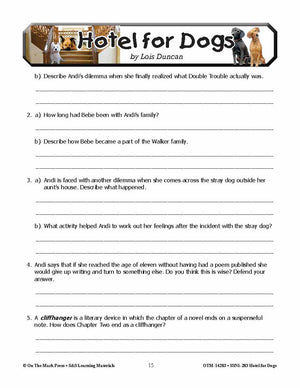 Hotel for Dogs Lit Link/Novel Study Grades 4-6