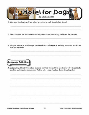 Hotel for Dogs Lit Link/Novel Study Grades 4-6