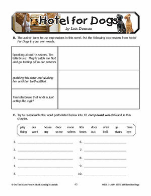 Hotel for Dogs Lit Link/Novel Study Grades 4-6