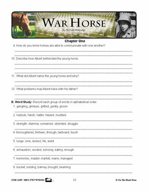 War Horse, by Michael Morpurgo Lit Link Grades 7-8