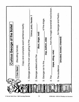 Monkeys in Literature - Curious George & Arthur Lessons Grades 2-4