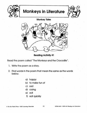 Monkeys in Literature - Curious George & Arthur Lessons Grades 2-4