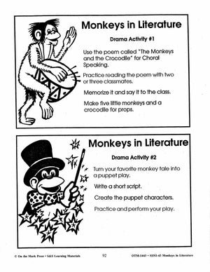 Monkeys in Literature - Curious George & Arthur Lessons Grades 2-4