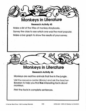 Monkeys in Literature - Curious George & Arthur Lessons Grades 2-4