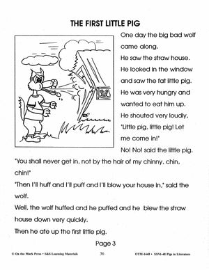 Pigs in Literature - The Three Little Pigs Grades 2-4