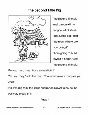 Pigs in Literature - The Three Little Pigs Grades 2-4