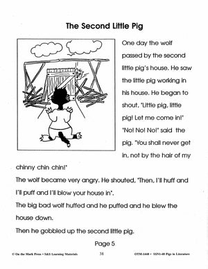 Pigs in Literature - The Three Little Pigs Grades 2-4