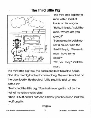 Pigs in Literature - The Three Little Pigs Grades 2-4