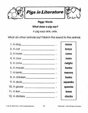 Pigs in Literature - The Three Little Pigs Grades 2-4