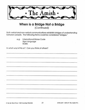The Amish Adventure, by Barbara Smucker Lit Link Grades 7-8