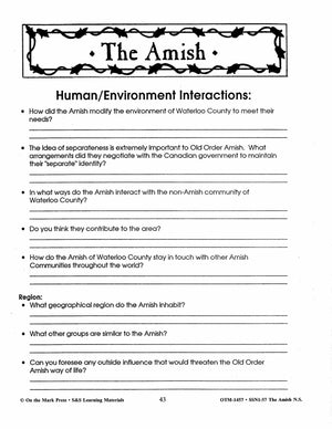 The Amish Adventure, by Barbara Smucker Lit Link Grades 7-8