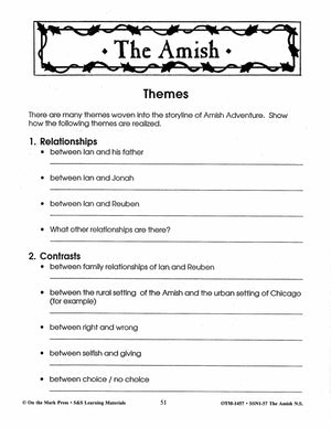 The Amish Adventure, by Barbara Smucker Lit Link Grades 7-8