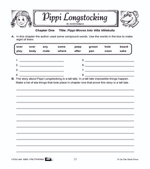 Pippi Longstocking, by Astrid Lindgren Lit Link/Novel Study Grades 4-6