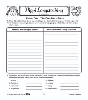 Pippi Longstocking, by Astrid Lindgren Lit Link/Novel Study Grades 4-6