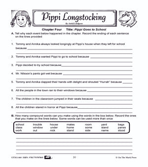 Pippi Longstocking, by Astrid Lindgren Lit Link/Novel Study Grades 4-6