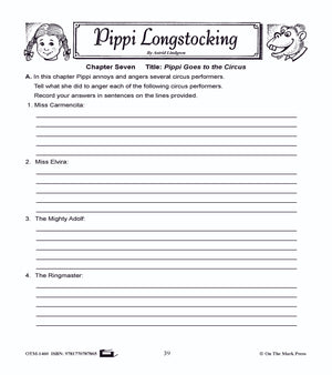 Pippi Longstocking, by Astrid Lindgren Lit Link/Novel Study Grades 4-6