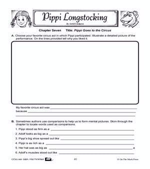 Pippi Longstocking, by Astrid Lindgren Lit Link/Novel Study Grades 4-6