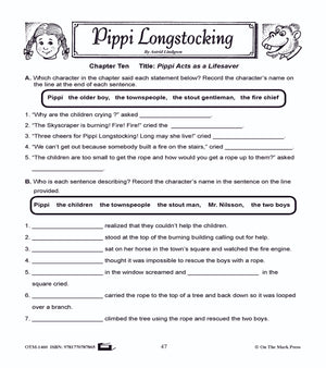 Pippi Longstocking, by Astrid Lindgren Lit Link/Novel Study Grades 4-6