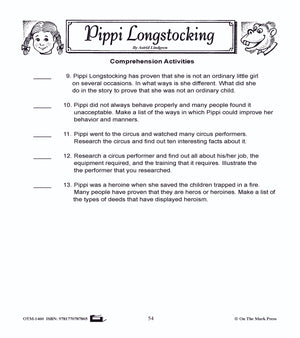 Pippi Longstocking, by Astrid Lindgren Lit Link/Novel Study Grades 4-6