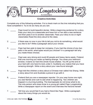 Pippi Longstocking, by Astrid Lindgren Lit Link/Novel Study Grades 4-6