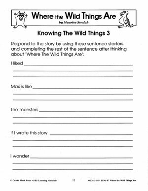 Where the Wild Things Are, by Maurice Sendalk Lit Link/Novel Study Grades 1-3