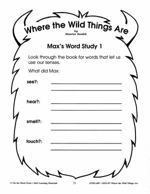 Where the Wild Things Are, by Maurice Sendalk Lit Link/Novel Study Grades 1-3