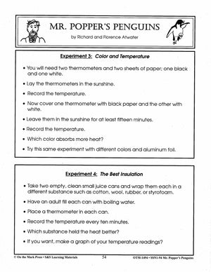 Mr. Popper's Penguins, by Richard and Florence Atwater Lit Link Grades 4-6