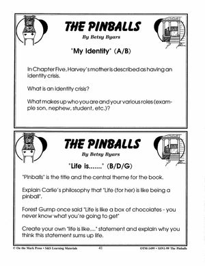 Pinballs, by Betsy Byars Lit Link Grades 4-6