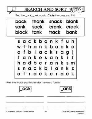 Word Families: Short Vowels Grades 1-2