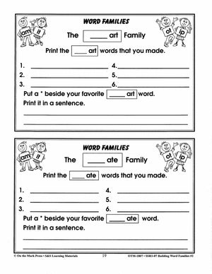 Word Families: Long Vowels Grades 1-2