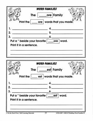 Word Families: Long Vowels Grades 1-2