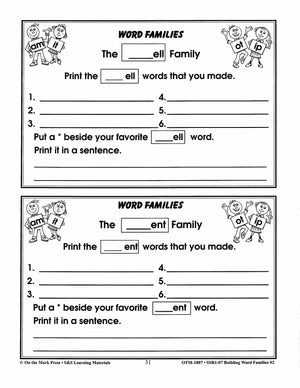 Word Families: Long Vowels Grades 1-2