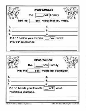 Word Families: Long Vowels Grades 1-2